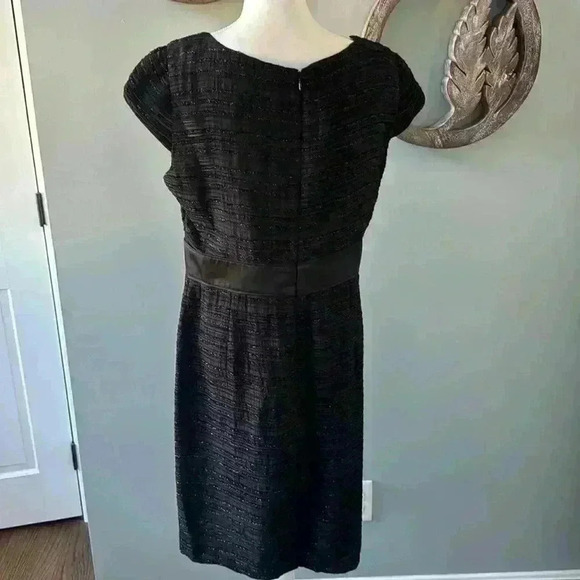 Armani Collezioni black sparkle fully lined dress size 50 with cap sleeves - Picture 4 of 6